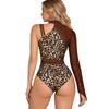 Womens Cavewoman Costume Long Sleeve Asymmetrical Leotard