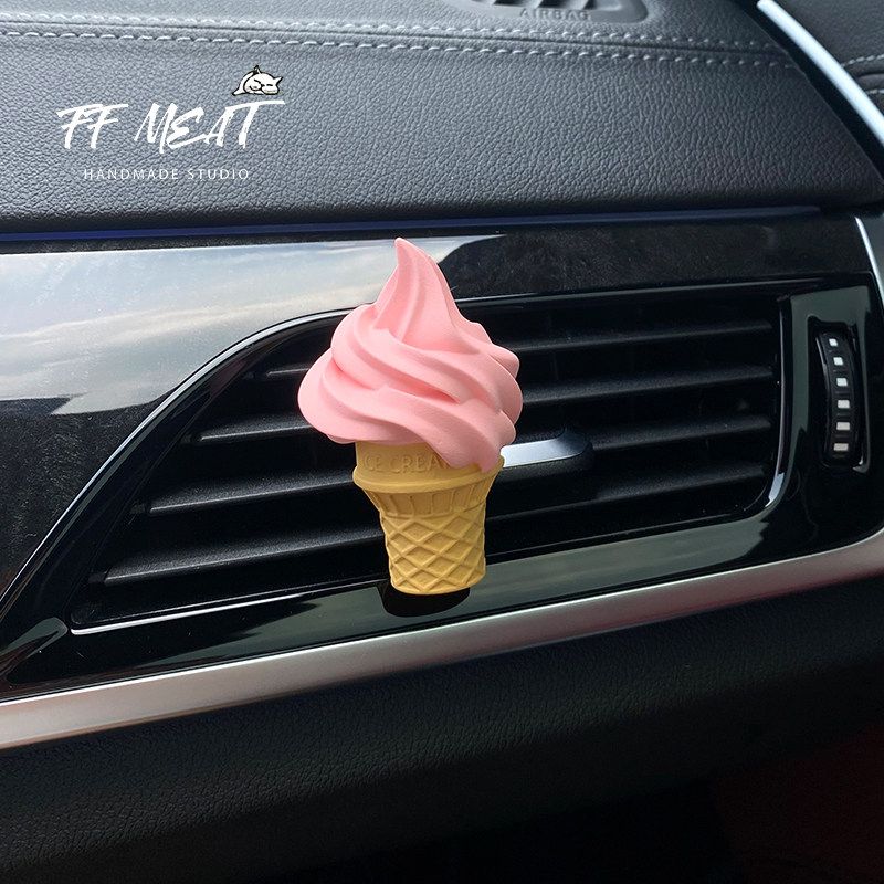 Ins Car Air Freshener Creative Hand-Painted Cake Ice Cream Aroma Diffuser Gypsum Car Perfume Air Vent Decoration Collection