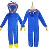 Halloween Blue Mouth Monster Onesie Huggy Wuggy Playing Costume Time Game Jumpsuit Kigurumi Plush Toy Children's Party Christmas Gift