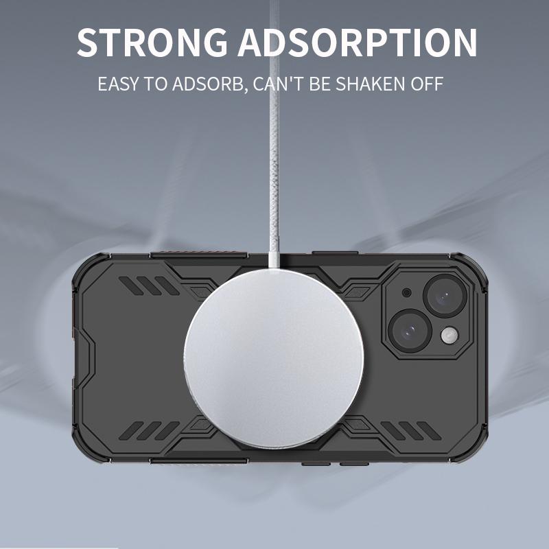 Жесткий магнитный чехол для телефона iPhone 15 16 Pro Max 16E Samsung Galaxy S25 Ultra A06 A16 A26 двухслойный прочный TPU+PC противоударный чехол для Redmi
