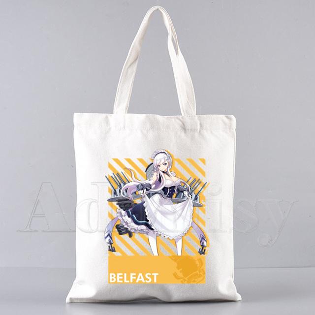 Сумка для покупок Azur Lane, продуктовая сумка Bolsas De Tela Tote Bolsa, сумка для покупок, джутовая сумка-тоут из ткани на заказ