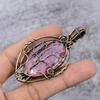 Tree Of Life Pink Kunzite Gemstone Copper Wire Wrap Pendant Copper Wire Wrapped Jewelry Tree Of Life Jewelry Copper Jewelry Handmade Jewelry