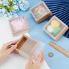 10sets Kraft Paper Gift Boxes Square Brown Drawer Boxes with PVC Windows Cover for Party Favor Treats Bakery Jewelry Proposal Gift Packaging