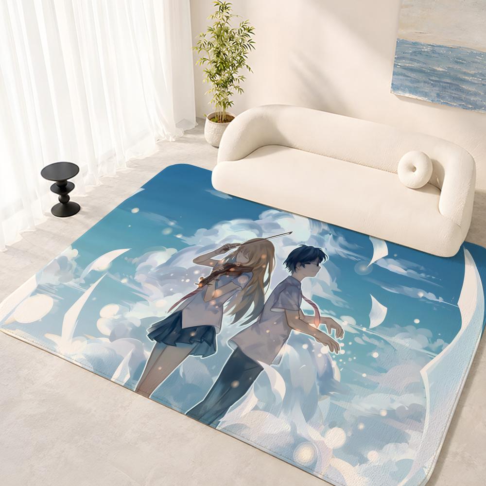Your Lie in April Floor Mat Floor Mat Soft Flannel Non-Slip Door Rug for Living Room