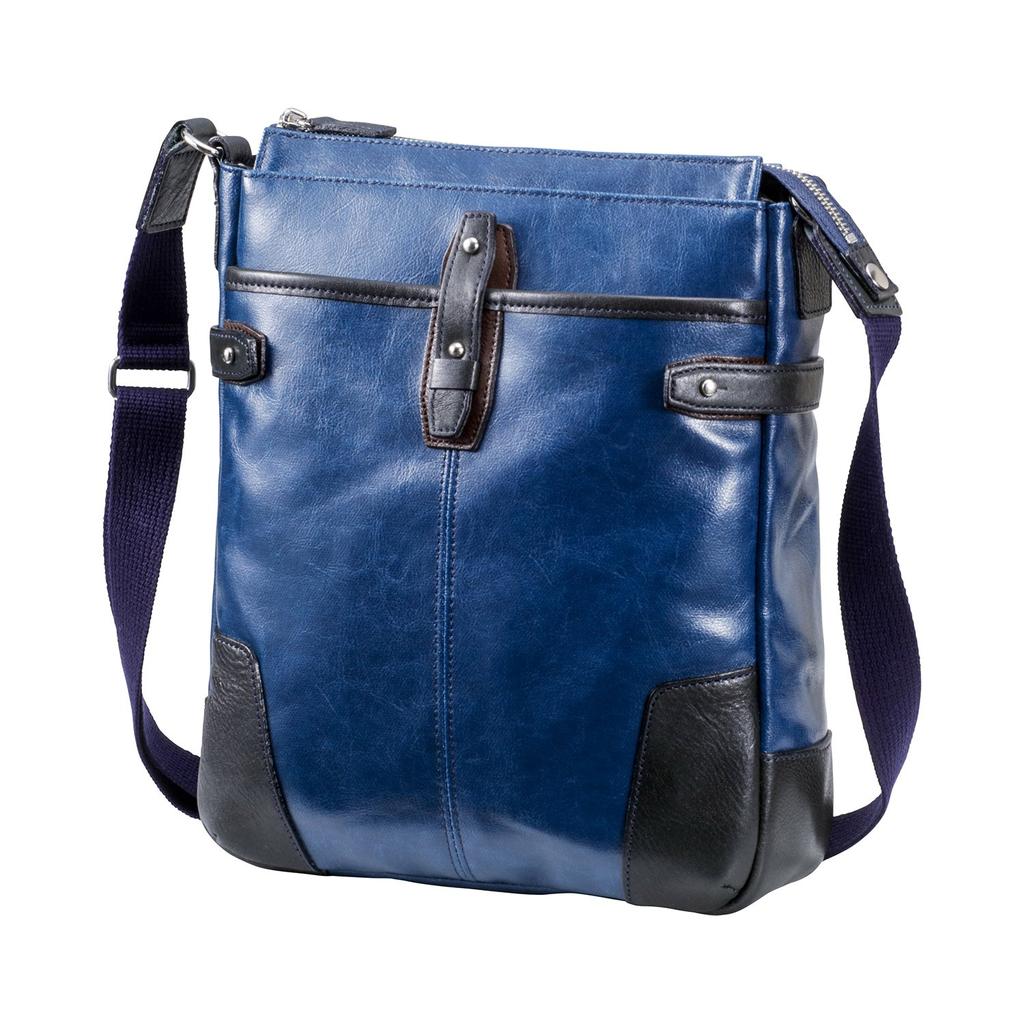 Сумка через плечо Kiwada Masaaki Shoten Canvas PU x Leather SD Легкая водоотталкивающая коровья кожа Сделано в Японии Шоколад [Toyooka Bag] (L)