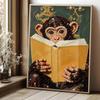 Расслабляющий DIY набор для рисования жемчугом в раме с дизайном «Читающая обезьянка» 5D сверкающий холст с бусинами, поделка для декора детской комнаты, праздничный арт-подарок