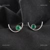 Зеленый Изумруд Драгоценный камень 925 Стерлинговое серебро День рождения Подвески Серьги-капли с крючком EE-145-12