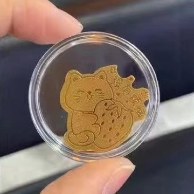 2mg Gold-Plated Wealth-Attracting Mobile Phone Sticker with Adhesive Backing