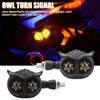 1 пара двухцветных фар в стиле совы для мотоцикла, указатели поворота, фары для дальнего света мотоцикла, противотуманные фары для мотоцикла, скутера