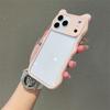 3D Чехол для телефона с ушками кошки, прозрачный, из PC+TPU, для iPhone 17 Pro Max 16 15 14 13, противоударный, прозрачная защитная задняя крышка