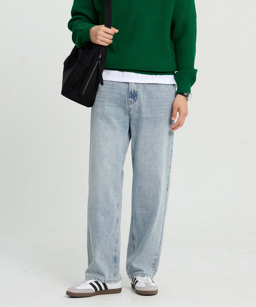 Джинсы CREEDMENS Raw Semi-Wide, стиранные (Светло-синий)