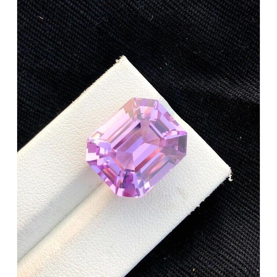 7 Cts Natural Pink Kunzite Certified Asscher Cut Kunzite Loose Gemstone