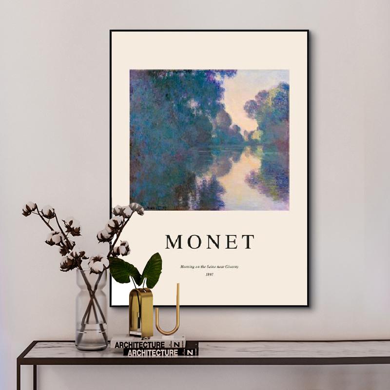 Morning On The Seine Water Lily Pond Landscape Art Print Monet Poster Canvas Painting Wall Picture For Living Room Home Décor
