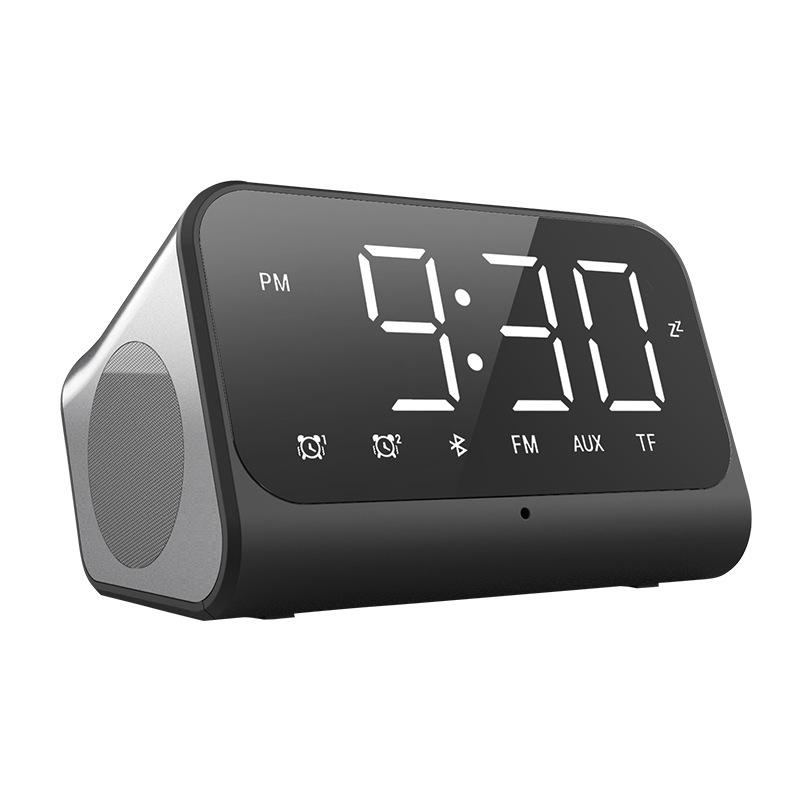Bluetooth-колонка TF-карта Сабвуфер Будильник с функцией повтора Зеркало Радио Креативные светодиодные электронные часы Подарок