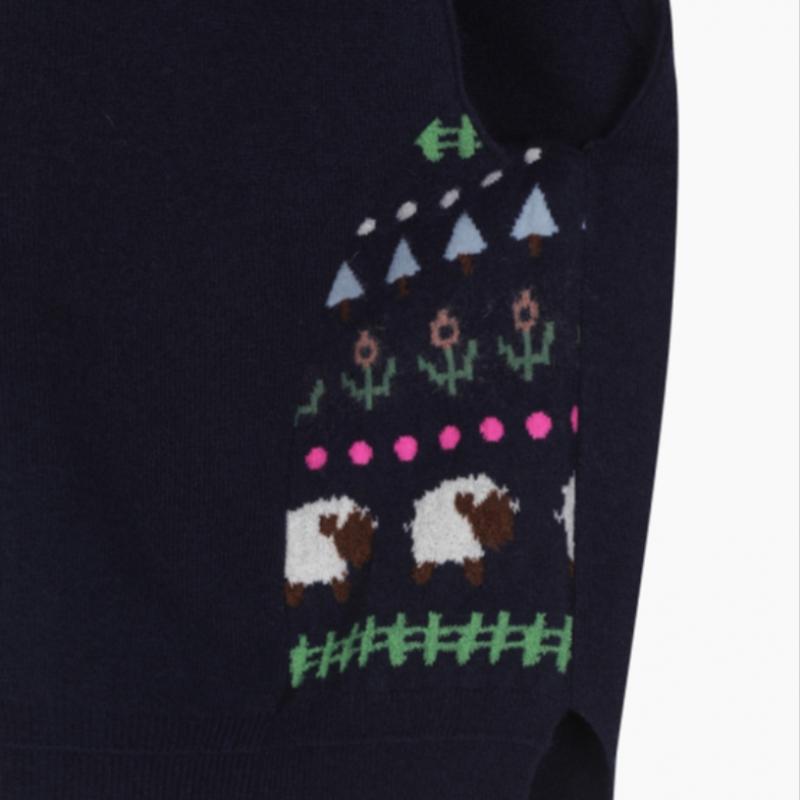  Benetton Benetton Жаккардовый трикотажный жилет с капюшоном и застежкой-молнией Bakva1461 Ny