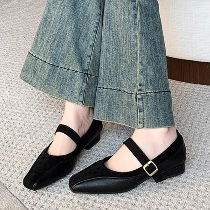 Spring Autumn Low Heel Pumps Fashion Mary Janes Women Shoes Comfortable Shallow Square Toe High Heels Office Party Woman Shoe