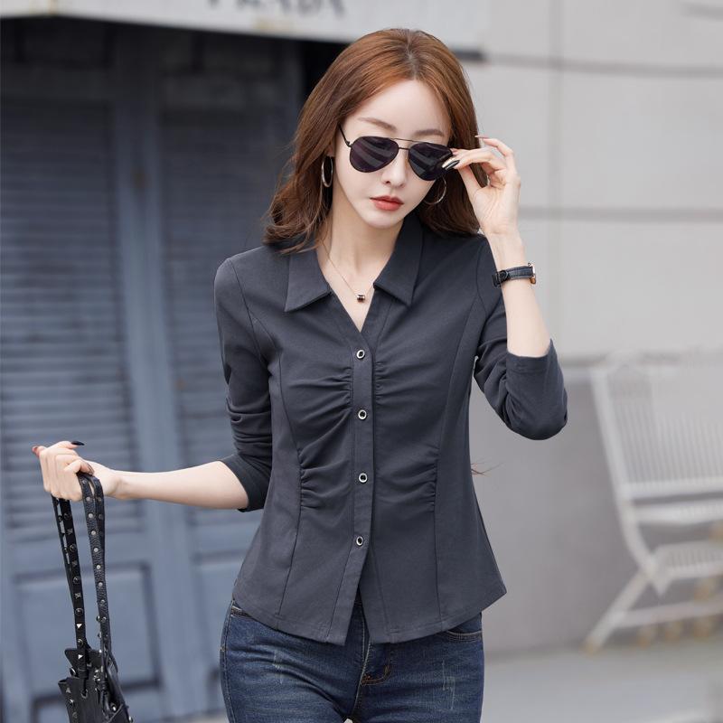 Женский облегающий кардиган с отворотами и пуговицами, утягивающий талию, топ с длинными рукавами