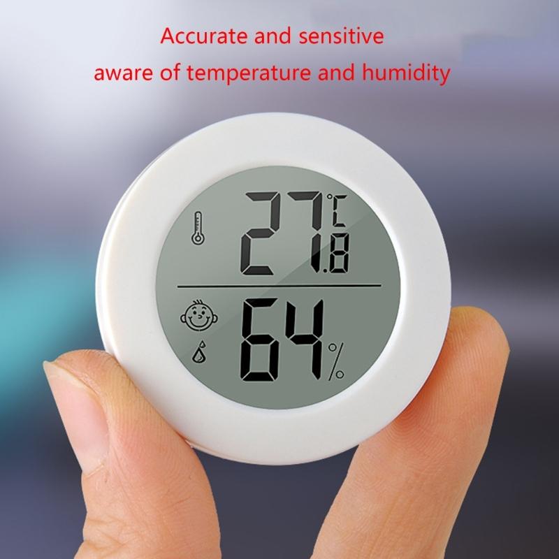 Mini Hygrometer Thermometer Digital Temperature Gauges Accurate LCD Monitors Adhesive for Homes Office & Greenhouse
