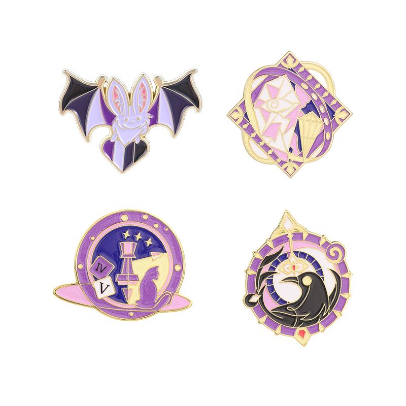 Xiaomi 3-4Pcs/Set Fantasy Novel Black Dragon Enamel Pin Vintage Sewing Machine Wizard Magic Cat Mystical Moth Butterfly Brooch Jewelry