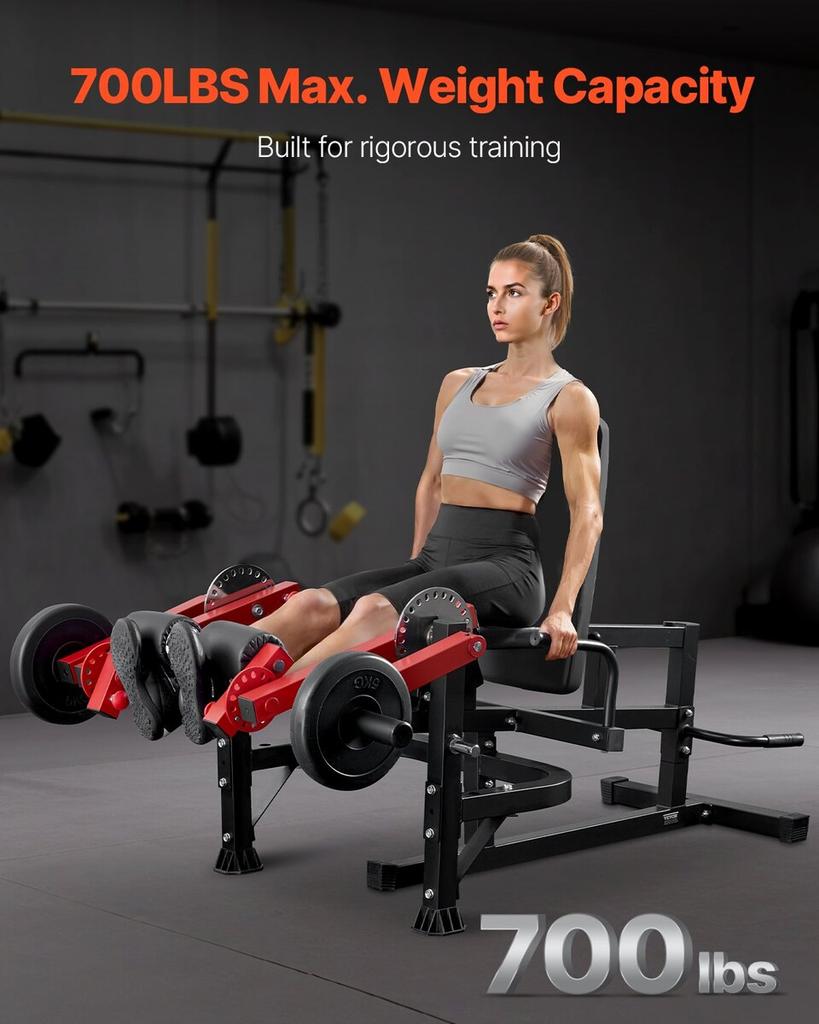 Leg Extension and Curl Machine, Seated Leg Rotary Extension for Thigh, Adjustable Lower Body Specialty Exercises Equipment, Heavy Duty Workout Bench