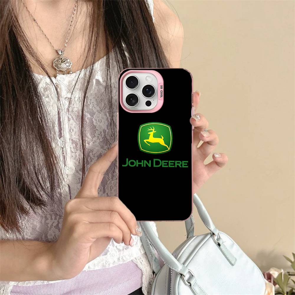 Зеленый чехол для телефона J-John Truck D-Deeres для IPhone 17 16 15 14 13 12 11 Pro Max Plus Цвет Серебристый