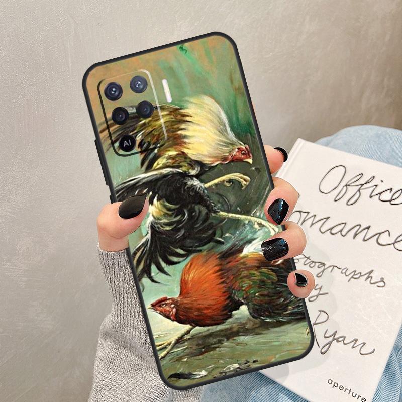 Cock Rooster Chicken Case For OPPO A5 A9 A31 A53 A15 A16 A17 A57s A77 A76 A96 A52 A72 A91 A93 A94 A54 A74 Coque