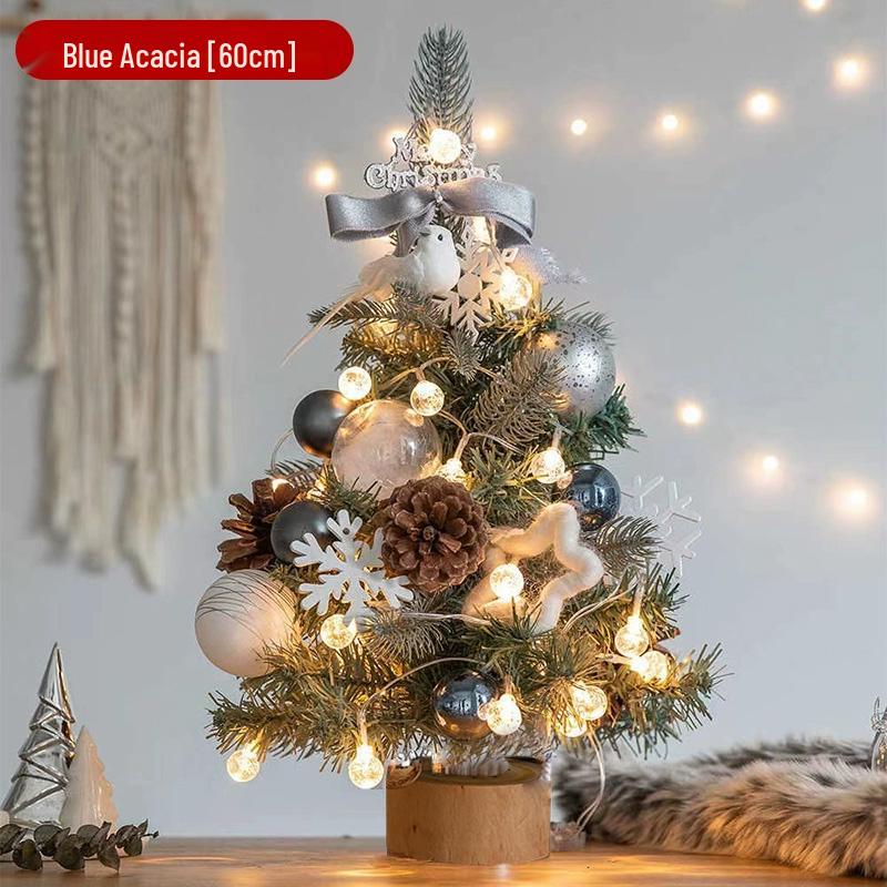 Compact Desktop Christmas Tree Set - Dense Ornaments & Creative Gift Arrangement