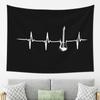 Electric Guitar Heartbeat Tapestry Wall Hanging Aesthetic Home Decoration Tapestries for Dorm Room