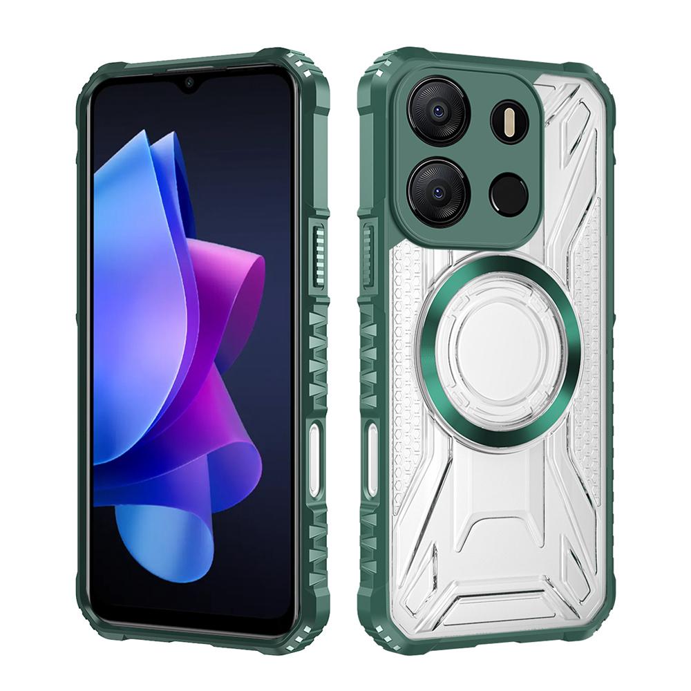 KEYSION Прозрачный магнитный чехол для TECNO Spark Go 2023 Pop 7 Pro Силикон+ПК Противоударная задняя крышка для телефона для Infinix Smart 7