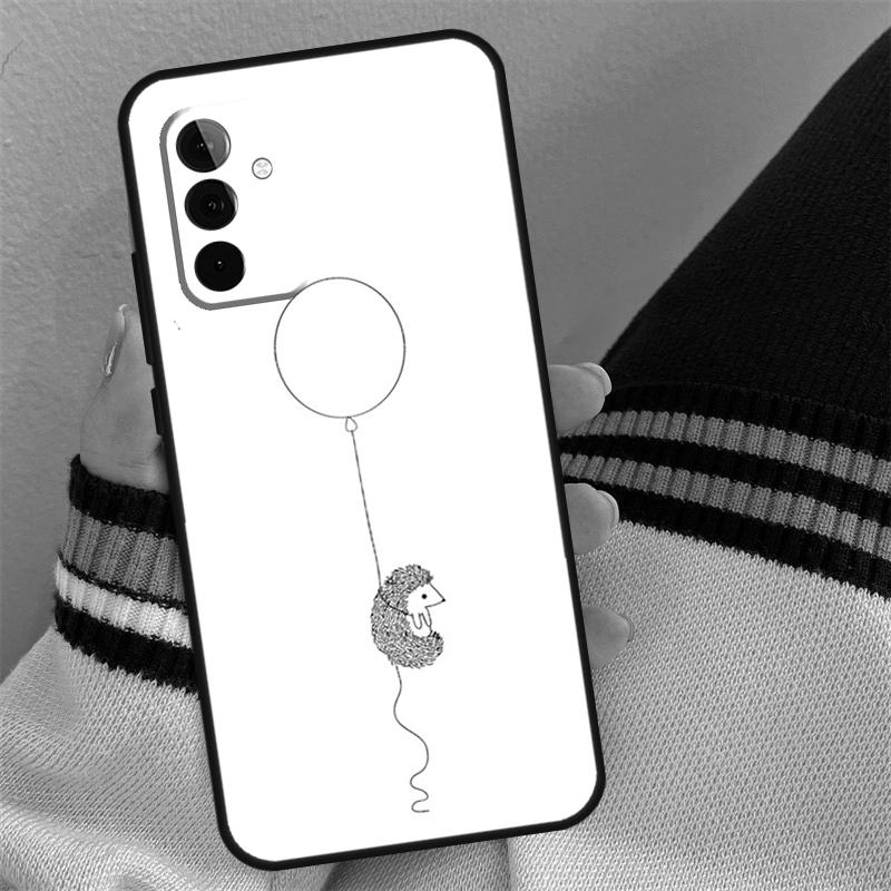 Hedgehog and Balloon Case For Samsung Galaxy A54 A34 A14 A56 A36 A16 A06 A13 A53 A12 A22 A32 A52 A35 A17 A15 A55
