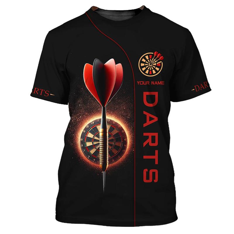 Модная мужская футболка с 3D-принтом и дротиком, хип-хоп-тренд, одежда в стиле Харадзюку, повседневная свободная футболка с коротким рукавом и круглым вырезом, с индивидуальным именем