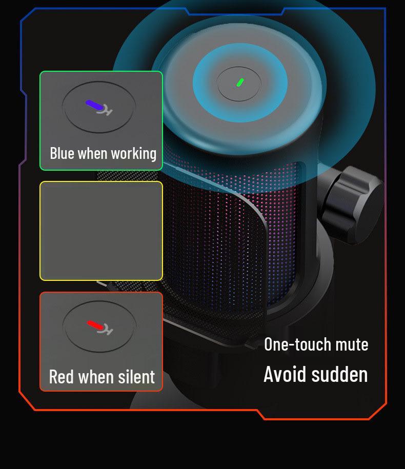 M8 RGB Игровой микрофон для киберспорта – USB-конденсаторный микрофон для прямых трансляций и записи