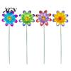 Artistic Garden Path Accents Metal Artificial Flower Stake, Decorative Yard Art Sculpture, Colorful Floral Design Lawn Ornaments Decor for Outdoor