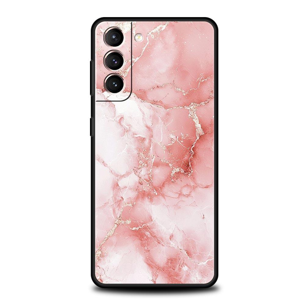 Модный золотой розовый мраморный чехол для телефона для Samsung Galaxy S26 Ultra S25 Plus S24 FE S23 S22 5G S21 S20 Черный мягкий