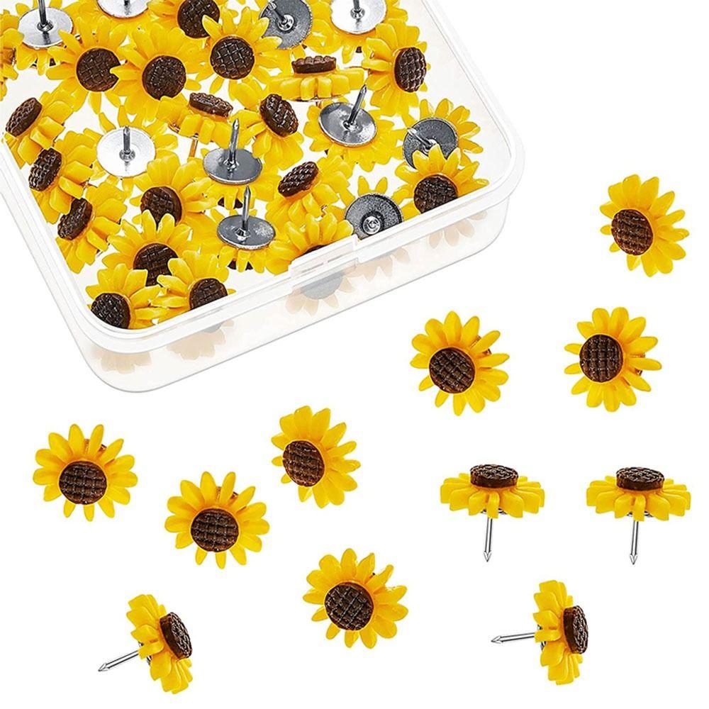 Board Pins Rose/Sunflower/Daisy Shape Photo Wall Nail Push Pins Thumbtack Decorative Drawing Pins