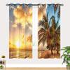 Summer Beach Starfish Sea Natural Sky Tree View Window Curtain For Living Room Kids Bedroom Bathroom Kicthen Door Home Decor2Pcs