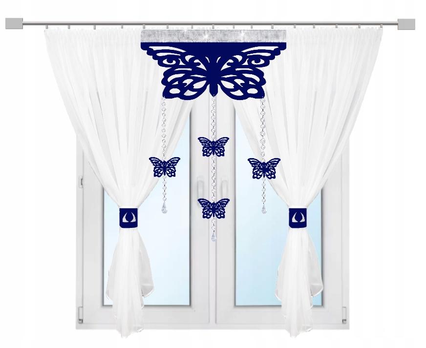 Modern curtain BUTTERFLIES living room bedroom lambrequin AŻUR glamur 300x150
