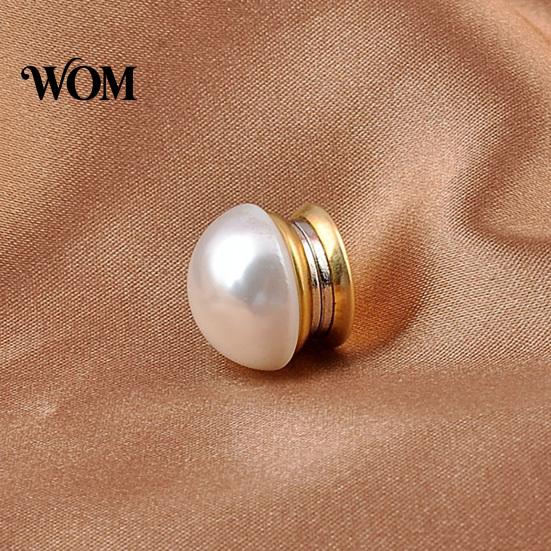 Multi Purpose Clothes Button 2Pcs Faux Pearl Magnetic Button, Fake Cat Eye Stone Brooch Set Safety for Shirts Scarf Shawl, Decorative Clothing Magnet