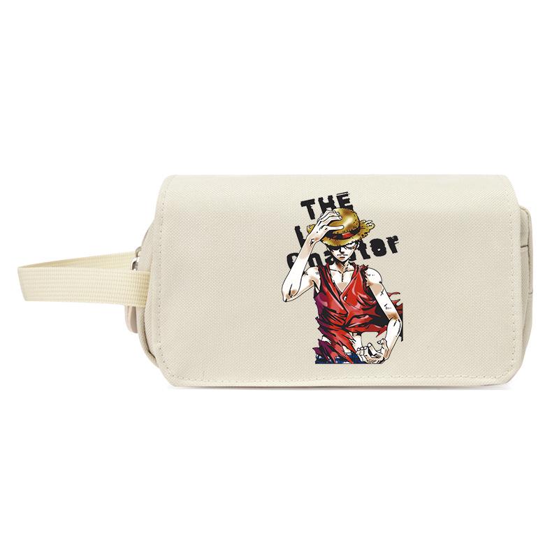 One Piece Large Capacity Pencil Case - Luffy, Zoro, Ace, Law, Sanji Japanese Style Student Stationery Bag