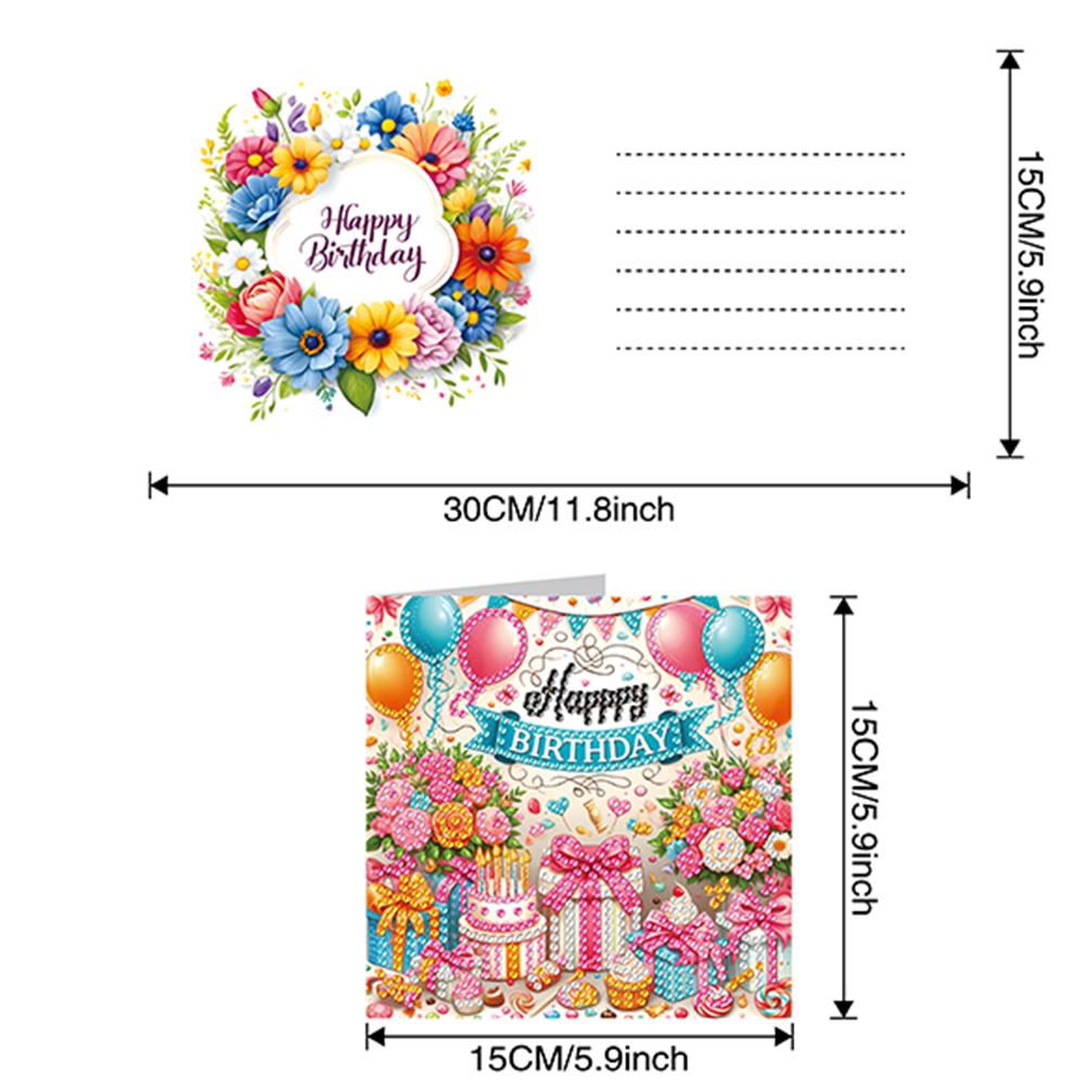 6 шт. Подарочная карта с алмазной живописью DIY Алмазное искусство Поздравительные открытки Алмазная живопись Поздравительная открытка с благодарностью Искусство Ремесла на день рождения