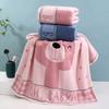 Combed Cotton Bear Bath Towel, Pure Cotton Color Woven Jacquard Adult Large Bath Towel Absorbs Water and Does Not Shed Hair Bath Towel
