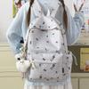 School bag: misty milk blue B1y sweet cool leopard print girly backpack, youthful vitality, versatile backpack for middle and high school girls