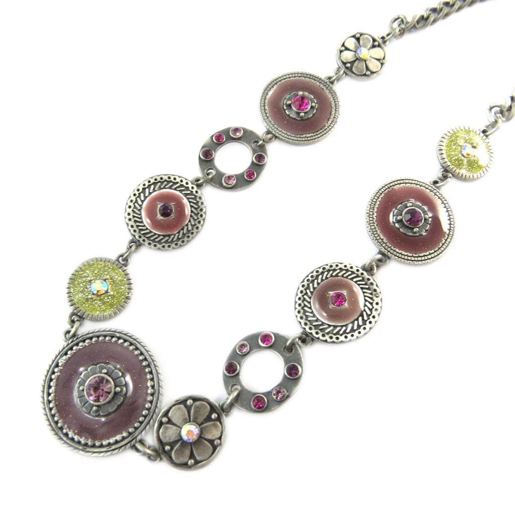 Les Trésors De Lily [E2548] — Дизайнерское колье «Byzance», розово-фиолетовое.