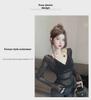 Sheer V-Neck Long-Sleeve Top: Mesh Design, Slim Fit, Chic Spring/Autumn Women's Outerwear.