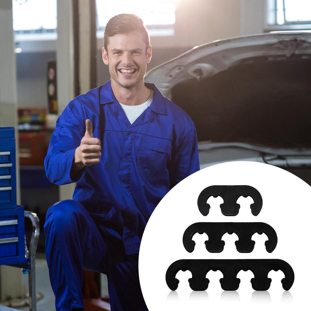 12PCS Spark Plug Wire Separator, Ignition Spark Plug Wire Holders for 7mm 8mm 8.5mm 8.8mm Wires, Black Engine Wire Loom (Black)