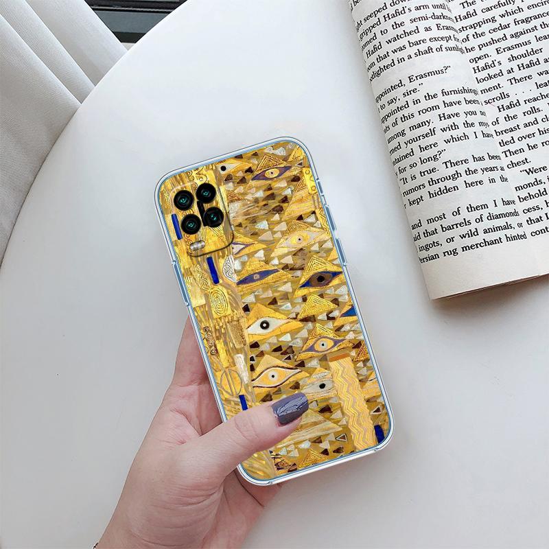 QE14 Gustav Klimt Transparent Phone Case for Motorola Moto G7 G8 G9 G84 G85 G73 G24 G15 Z2 Play Power Plus