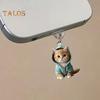 2D Acrylic Dust Plugs Charging Port Protector with Cat Pendant Small Size Universal Easy To Install Mobile Phone Interface Dust Covers