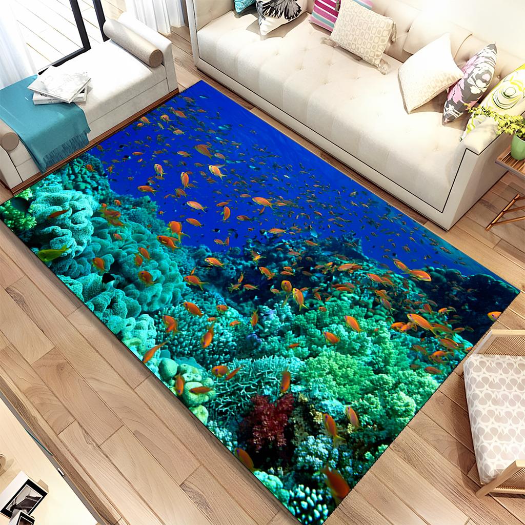 3D коврик для морского дна, подводный мир, дельфин, черепаха, коврик для гостиной, спальни, дивана, коврик, детский нескользящий напольный коврик