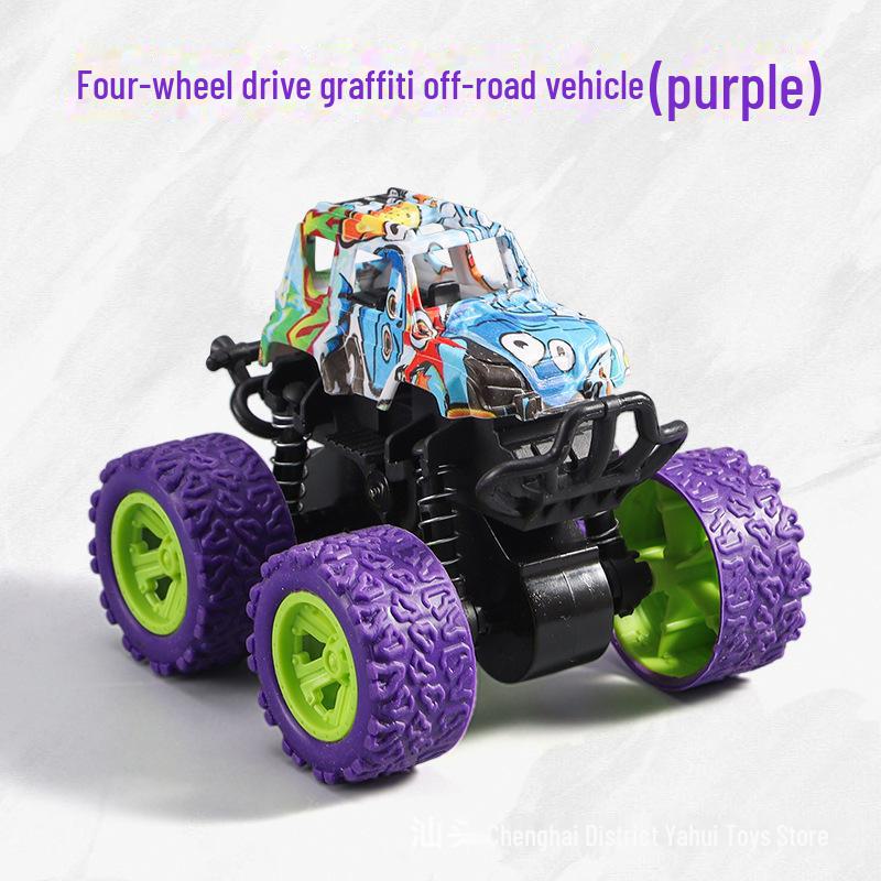 Детская четырехколесная инерционная трюковая машинка - вращающаяся внедорожная модель игрушки