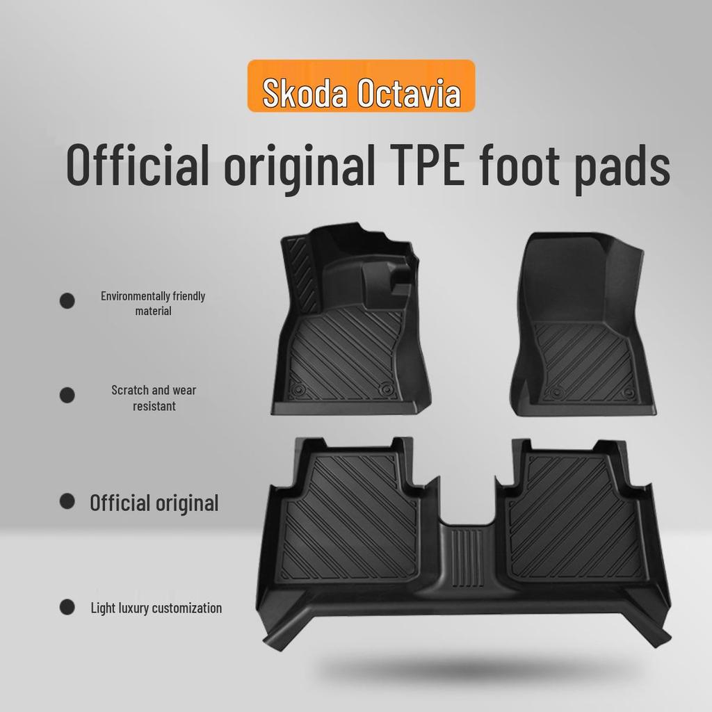 Skoda Octavia Pro Waterproof TPE Car Floor Mats for Models 2016-2025
